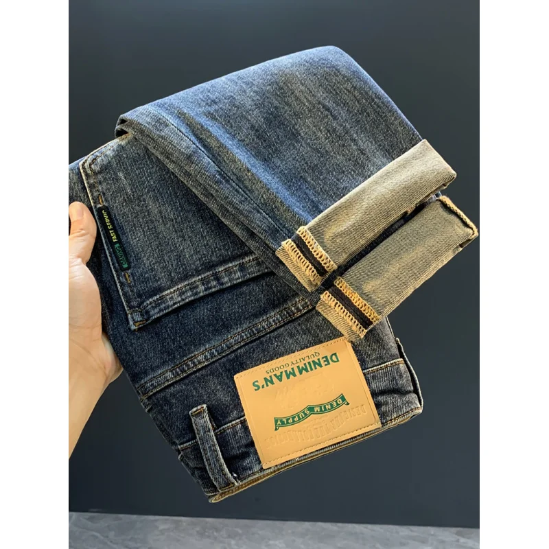 2025 جديد خدش موضة الجينز الرجال الخريف مايكرو هارون مخروطي القدم الصغيرة تنوعا السراويل الطويلة غير رسمية