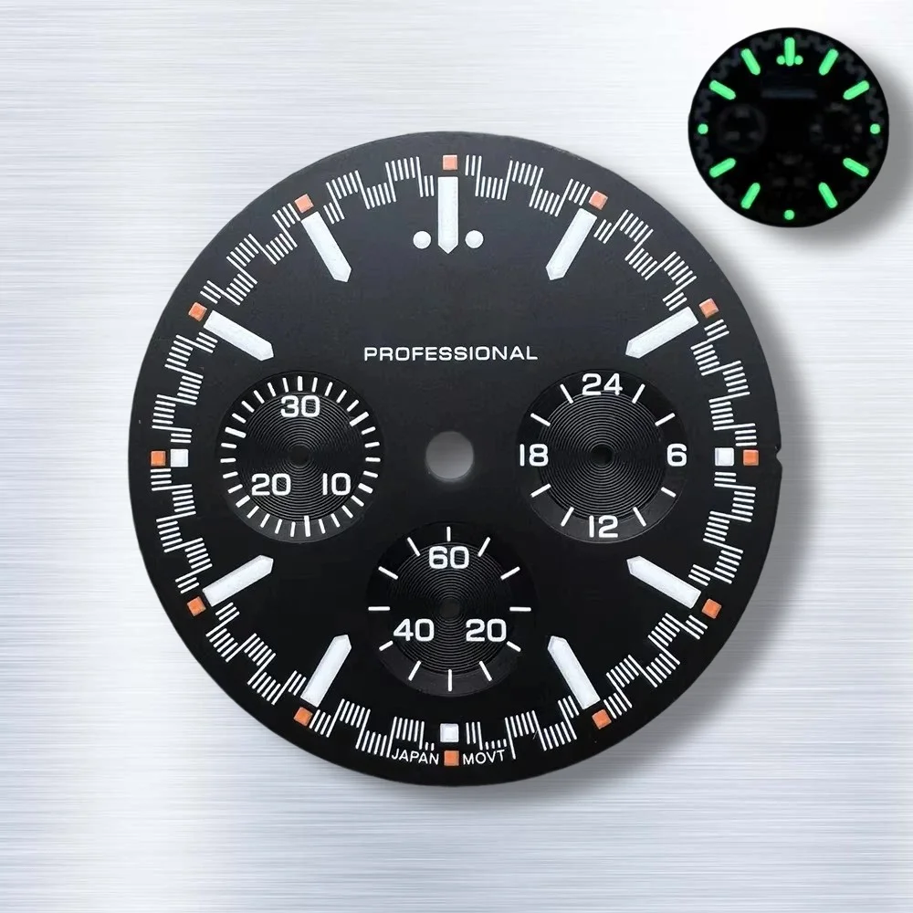 Latest styles 32.5mm S Logo Dial Suitable For Superb, dual scale VK63 Movement Ice Green Quality Watch Modification Accessories