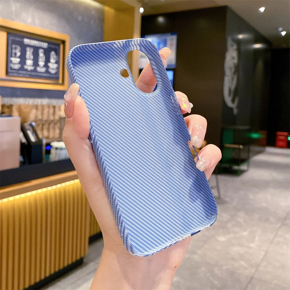 Luxury Hit Color Carbon Fiber Watermark Pattern Slim Case For iPhone 11 12 13 14 15 16 Pro Max 16plus Shockproof Hard PC Cover