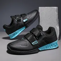 Men's Deep Squat Gymnastics Indoor Fitness Training Cross-Border Sports Shoes Professional Weightlifting Shoes Black Blue