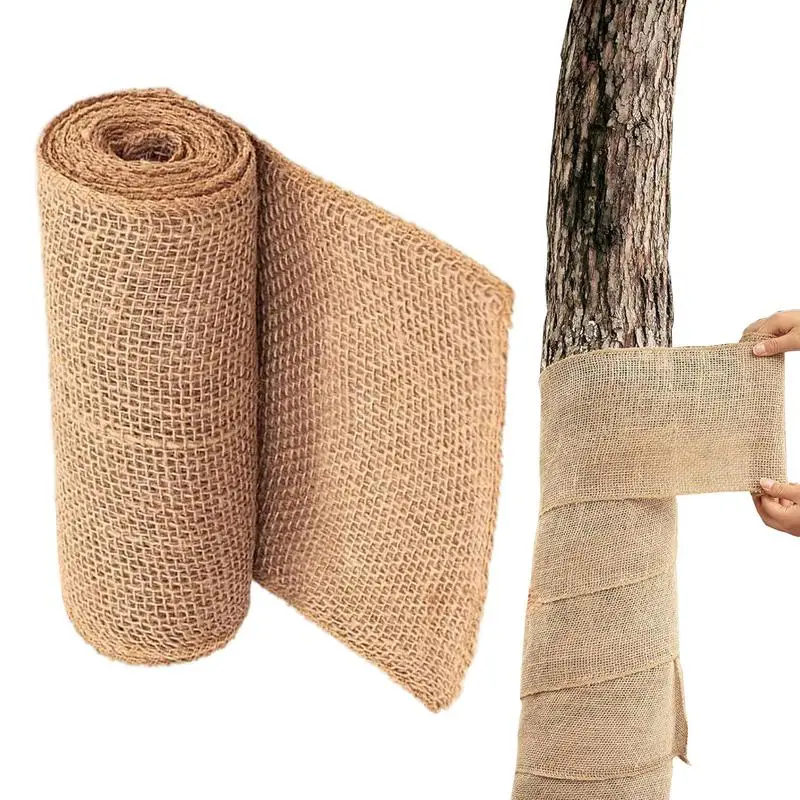 Burlap Tree Wrap Antifreeze Bandage Tree Wraps Tree Trunk Protector Natural Jute Burlap Packing Wrap Freeze Protection Tree