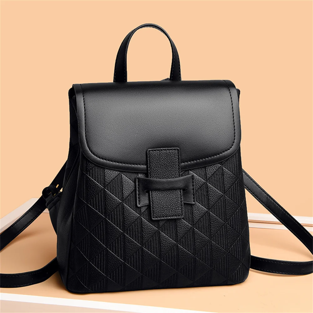 Imagem -03 - Mochila Multifunções de Luxo para Meninas Adolescentes Bolsa Escolar Geométrica Casual para Mulheres Bolsa de Ombro de Viagem Mochila Feminina Nova Moda