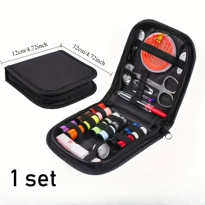 1 Set of Colored Canvas Sewing Kit (27pcs Additions), Portable Canvas Sewing Set, Essential Art And Craft Supplies, Compact Travel Sewing Project Kit, Suitable for Quick Mending