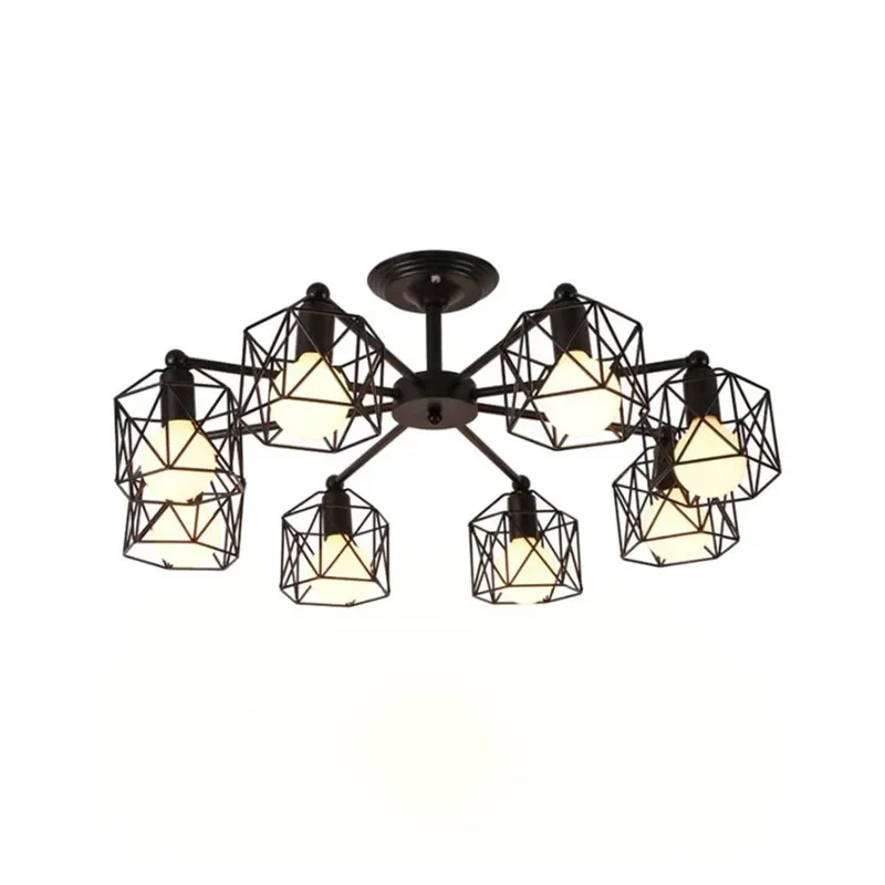 Multiple Rod Vintage Chandeliers Wrought Iron Ceiling Lamp E27 Bulb Living Room Lamparas for Home Lighting Fixtures