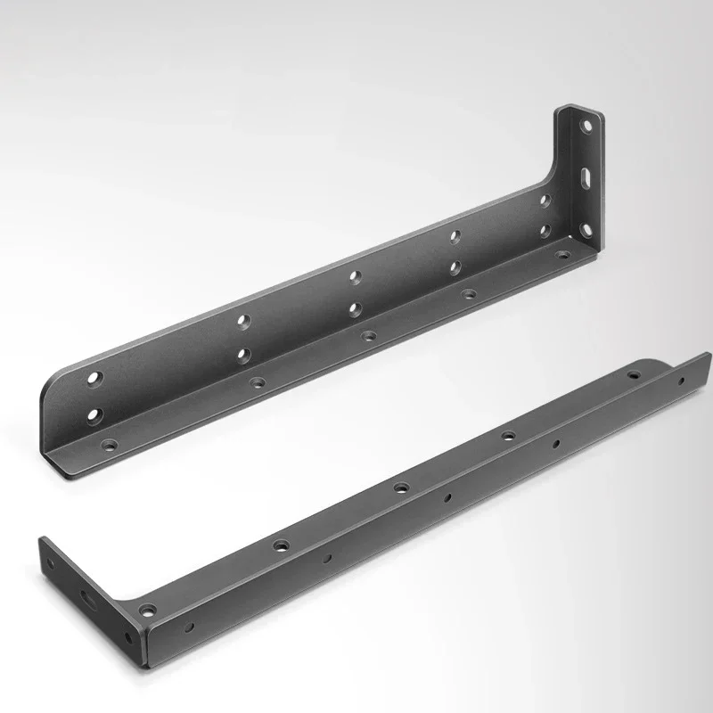 2Pcs Heavy Duty Black Floating Shelves Brackets L Shape Wall Mounted Supports for Countertops Cabinets