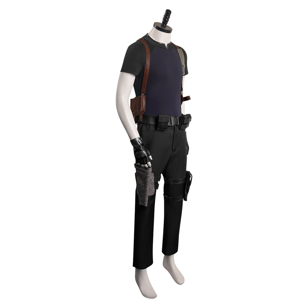Leon Cosplay disfraz de fantasía peluca uniforme abrigo juego Resident 4 Remake camisa pantalones cinturón Staps traje de hombre ropa de fiesta de Halloween