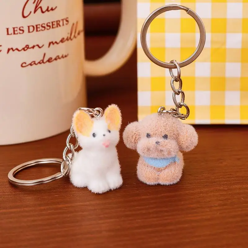 1/4Pcs Fetching Pet Phone Lanyard Plushy Poodle Phone Chain Keychain Sweet Animal Key Pendant Rucksack Charm Romantic Gifts