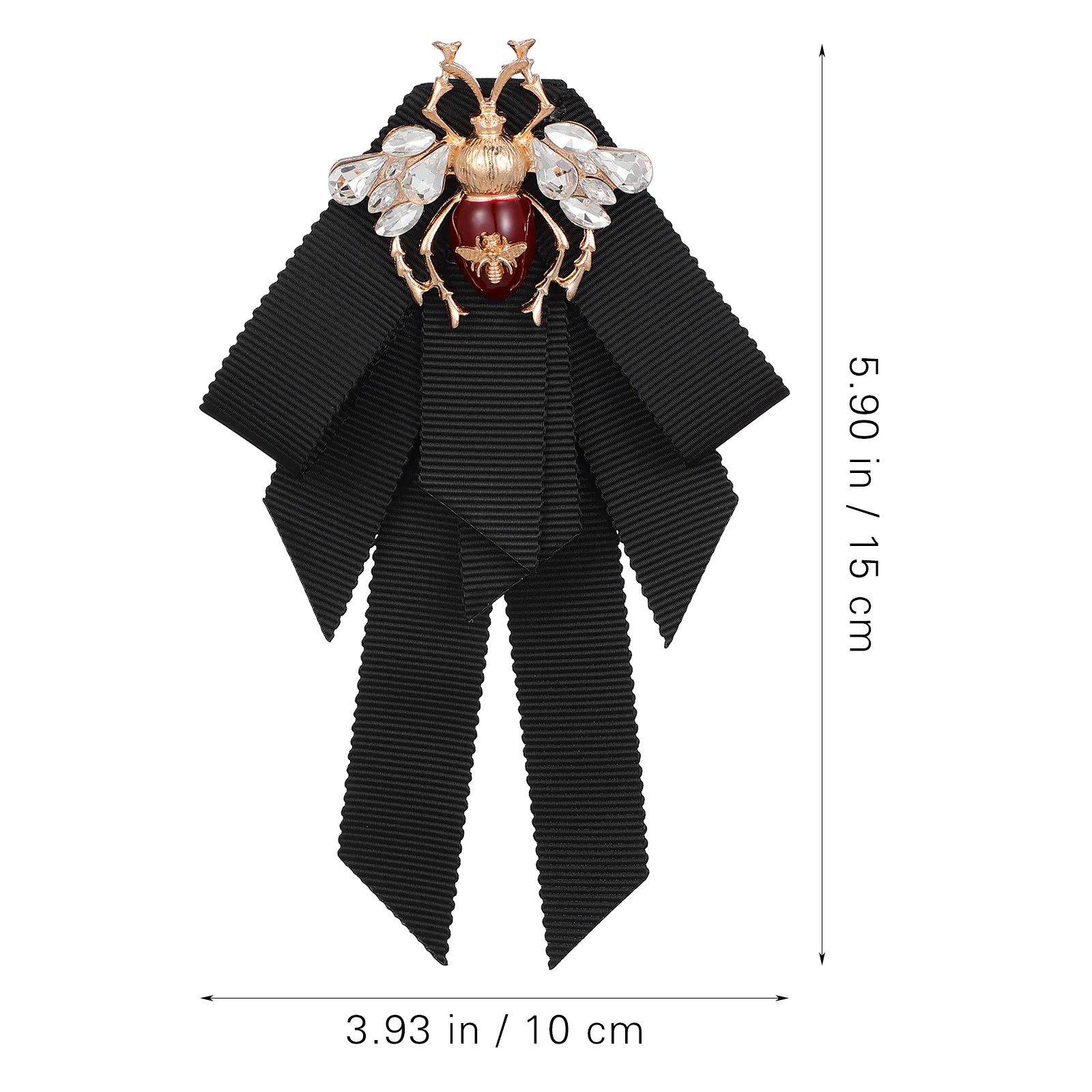 1 Uds. Pajarita de abeja Retro negra, broche para corbata de cuello preatado, Pin para mujeres y niñas, decoración informal para boda y graduación, accesorio de ropa