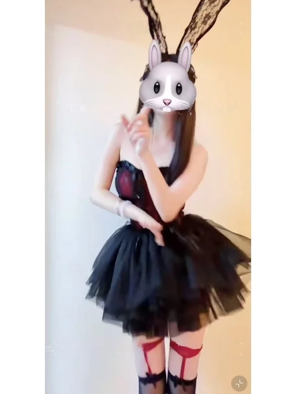 Set atasan tube renda romantis dan rok tulle loween k, efek melangsingkan, bernapas, cocok untuk wanita