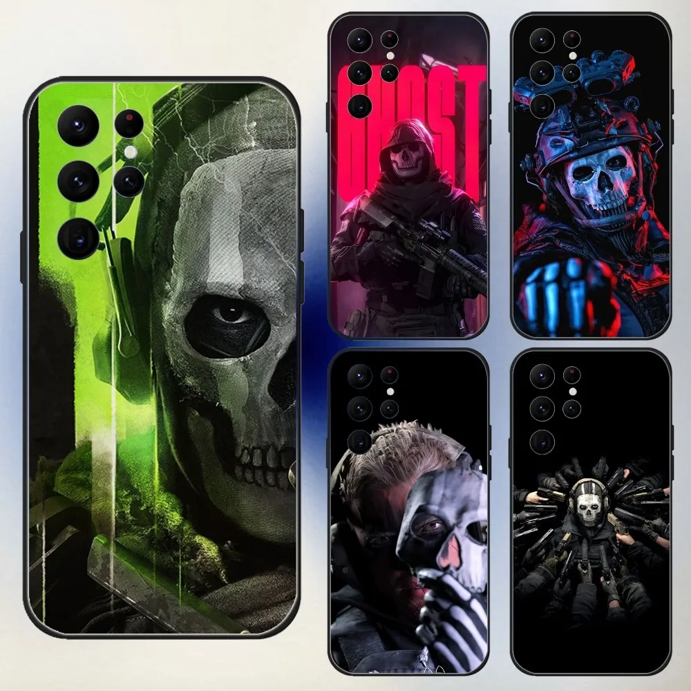 

C-COD Call Of D-Duty Ghost Phone Case For Samsung S24,23,22,30,21,10,9,Ultra,Plus,Lite,FE,5G Black Soft Case