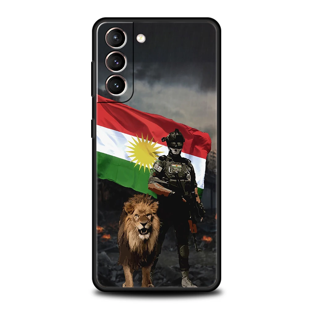 K-Kurdistan Flag Case for Samsung Galaxy S24 S23 S22 S20 S21 FE Ultra S10 S10E S9 S8 Plus 5G Silicone Shockproof Phone Cover Bag