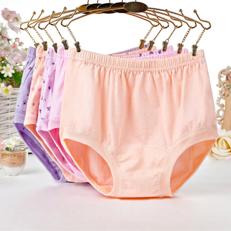 Middle-aged And Elderly Women Underwear Soft Breathable Cotton Panties High Waist Mother Grandmother Briefs Underpants Intimates