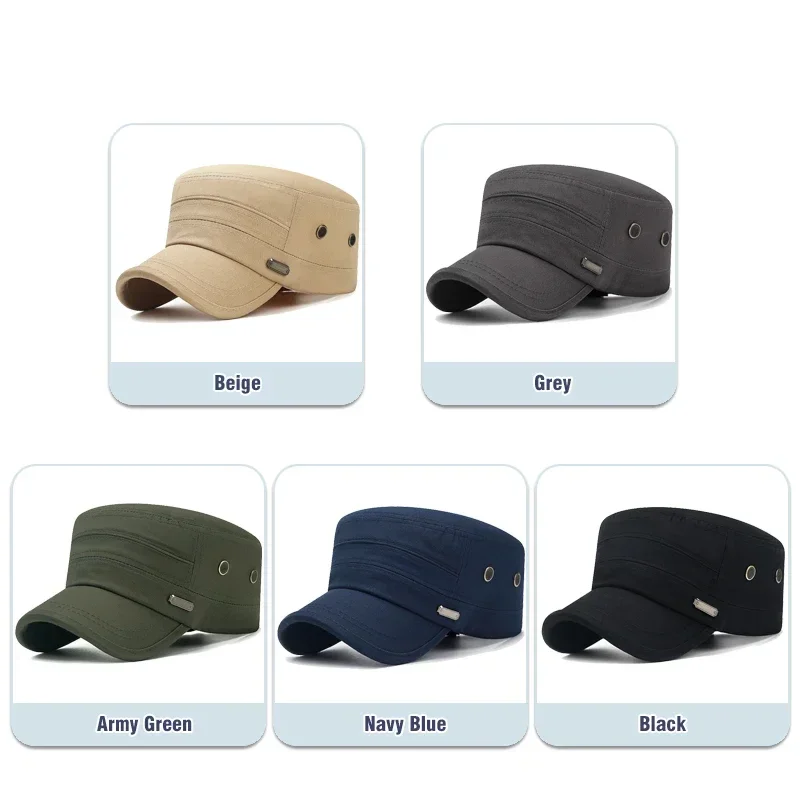 5 Colors New Fashion Baseball Cap Outdoor Sport Casual Cotton Snapback Hats For Men and Women Flat Army Cap Design