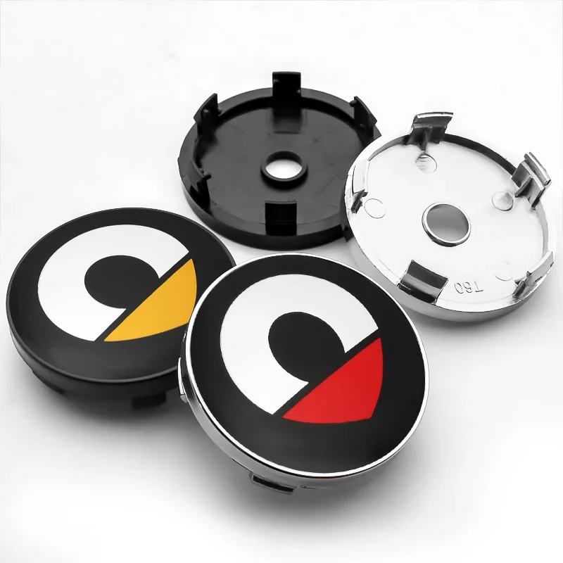 4Pcs Wheel Hub Caps & Hub Stickers For Smart Fortwo Forfour 450 451 452 453, Car Wheel Center Cover Decor, Auto Rim Exterior Acc