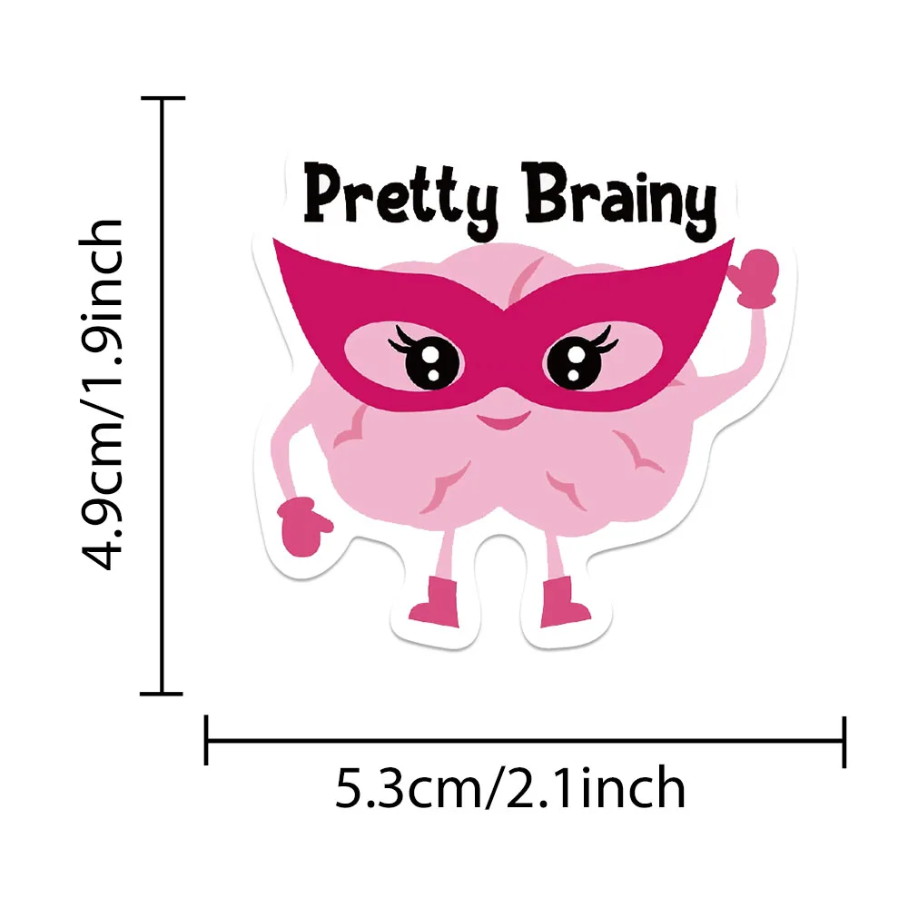 50PCS Funny Pink Brain Cute Scrapbook Stickers DIY Diary Laptop Luggage Skateboard Graffiti Decal Classic Toys