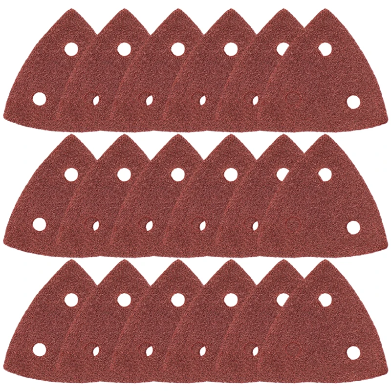 100pcs/lot 80mm 3 Hole Sandpaper Triangular Hook&Loop Sanding Discs Self-adhesive Flocking Sand Paper Multi-use Abrasives Tool