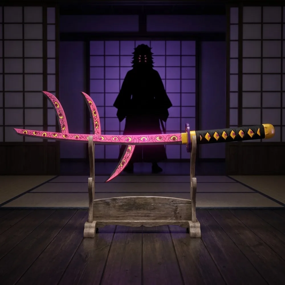 Demon Slayer 104cm 40in Eyes Pattern Style Plastic Katana Sword Blade Collection Safe Unsharpened Anime Room Display Photo Prop