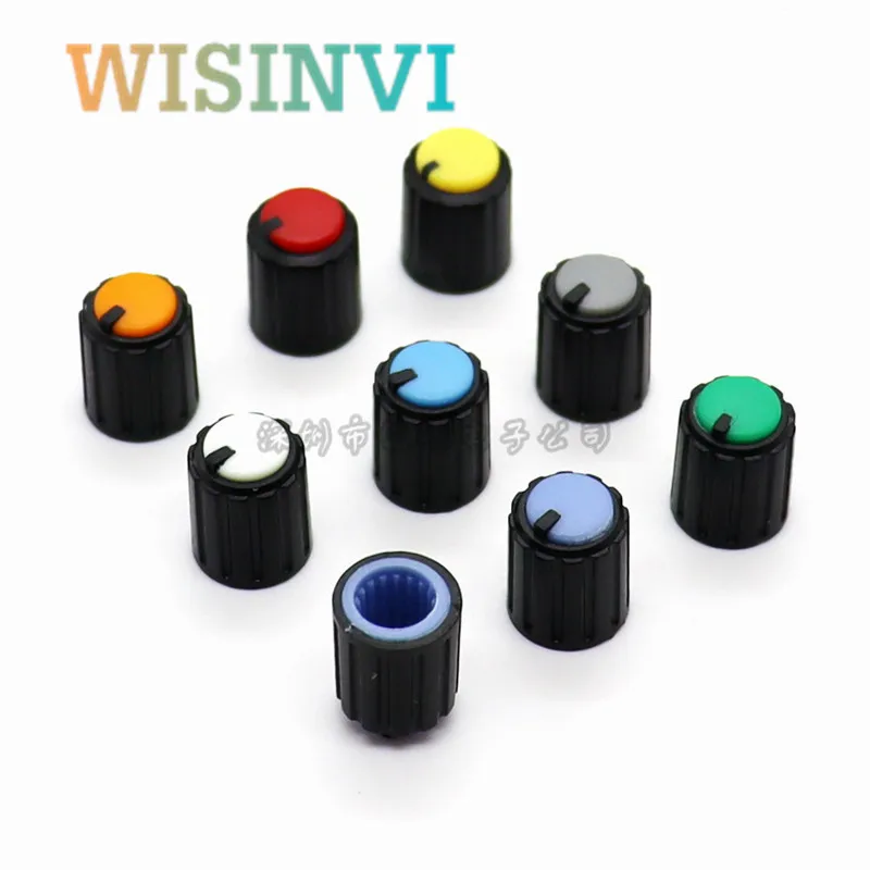 10PCS Plastic Small Knob Potentiometer Audio Equipment Knob Hat diameter 10 height 12MM Flower axis Inner Diameter 6MM