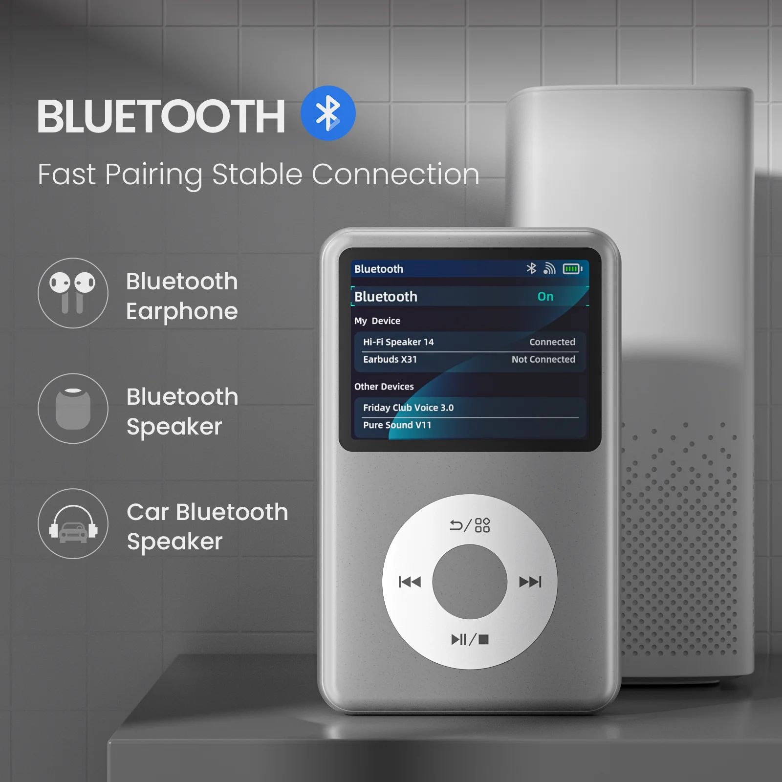 مشغل MP3 من Lecteur، بلوتوث، مشغل موسيقى HiFi Dap مع راديو، فيديو، مسموع، مشغل MP3 الإنجليزي Walkman #4