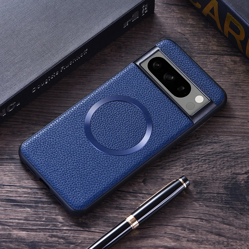 Für Google Pixel 9 Pro XL stoßfeste Telefon magnetische Ledertasche für Pixel 9a 9 Pro XL 8a 7a 6a für Magsafe Lade zurück Abdeckung