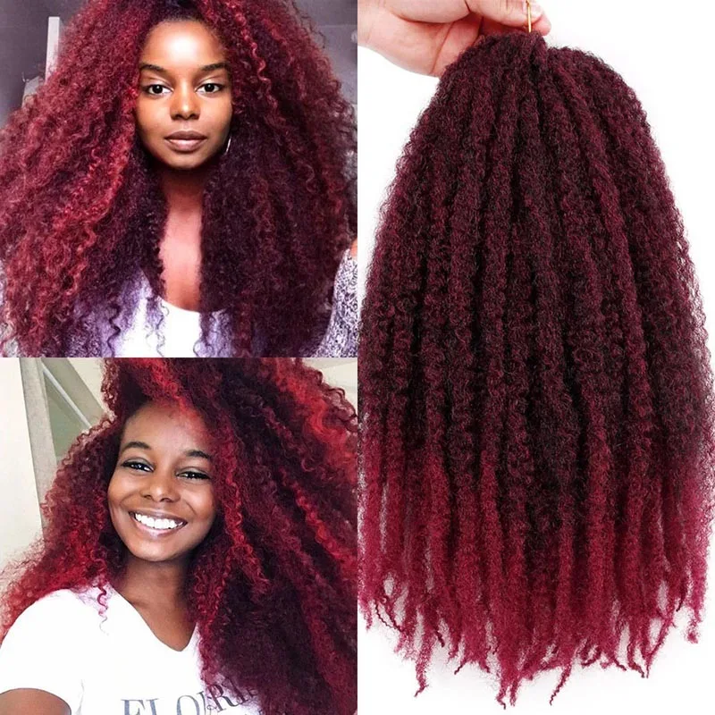 H&STAR 18Inch Kinky Premium Synthetic Marley Twist Braiding Hair Long Afro  Fiber  Hair Extensions  Marley Hair Crochet Braids