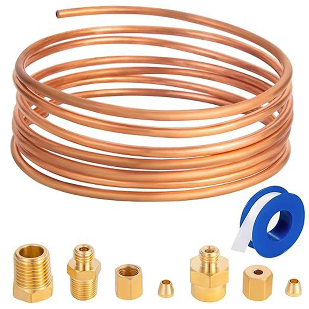 

72inch Oil Pressure Gauge Tube Kit With 1/4x1/8NPT Fitting Copper Tube And Threaded Parts Kit Business Industrial Supplies