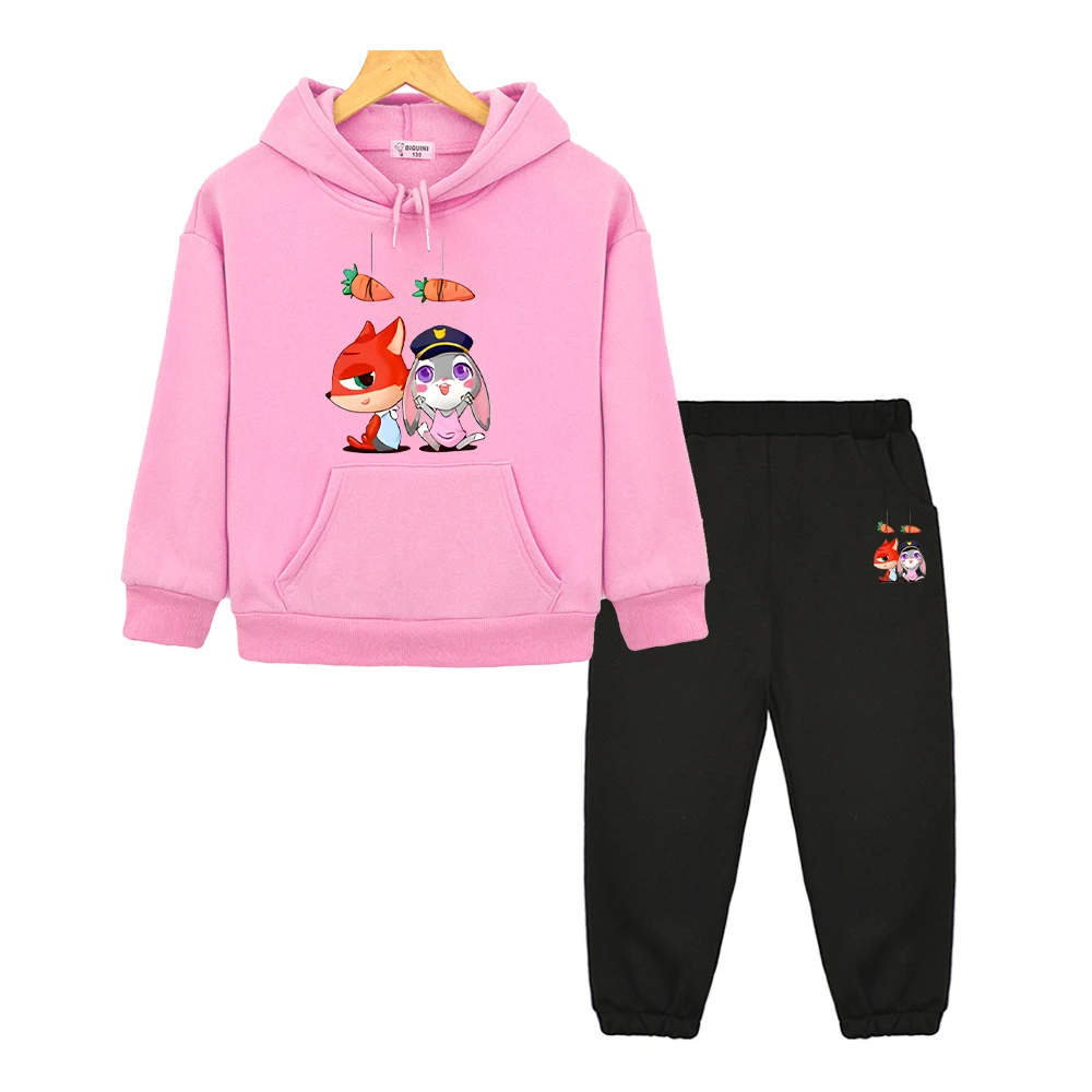 

Zootopia 2 hoodies Fleece Sweatshirt pullover kids boutique clothes y2k sudadera Disney hoodie+Pant boy girl Hooded Sports Sets