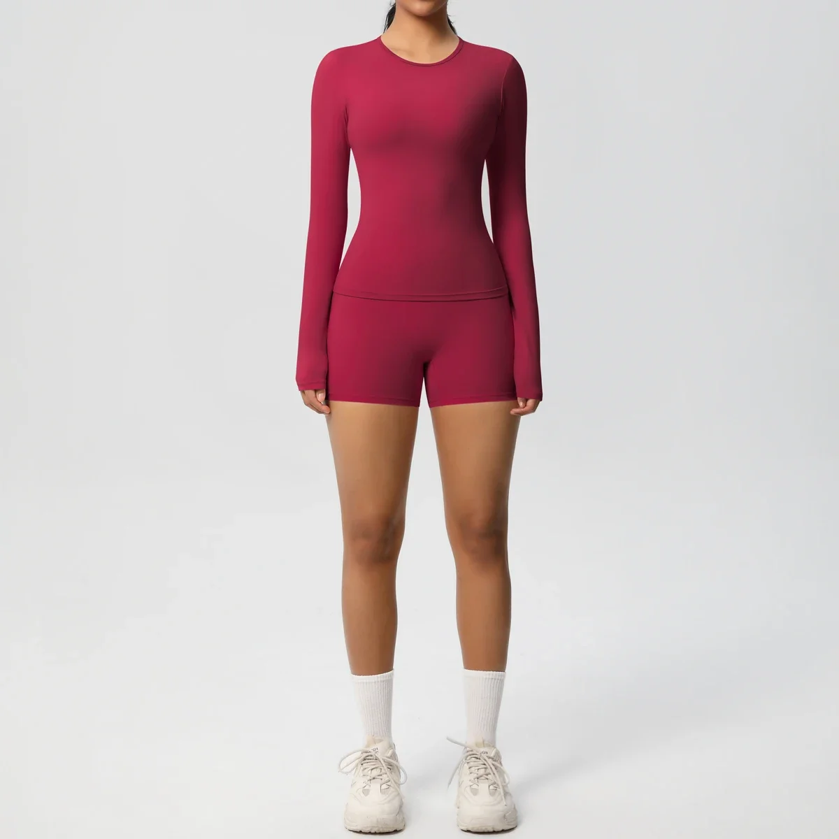 

2 PCS Sportswear Yoga Set Gym Clothes Yoga Suits For Women Fitness Set Tracksuits Sports Long Sleeve Crop Top Gym Leggings