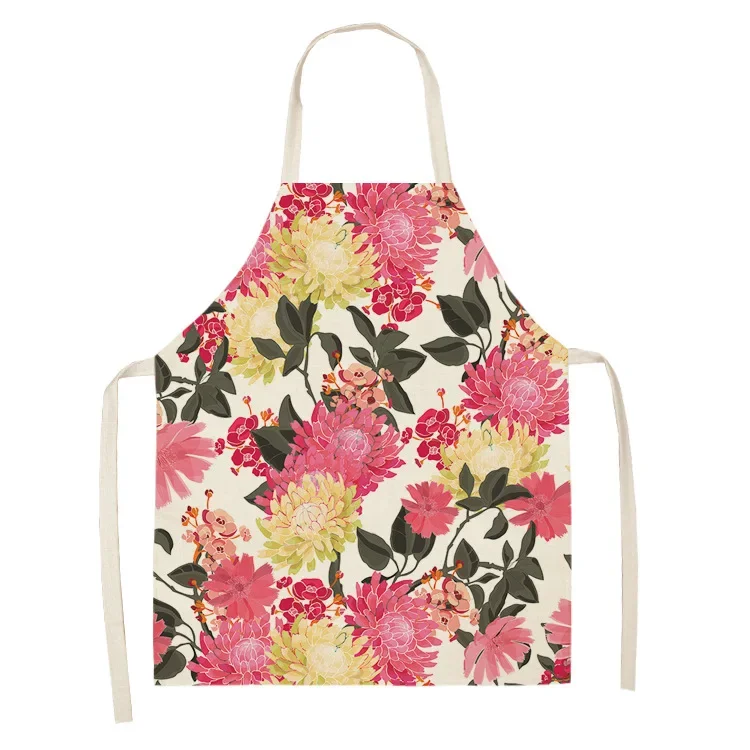 Home Minimalist Floral Kitchen Apron Café Milk Tea Shop Workwear Kitchen Accessories Baking Accessories Cooking Accessories