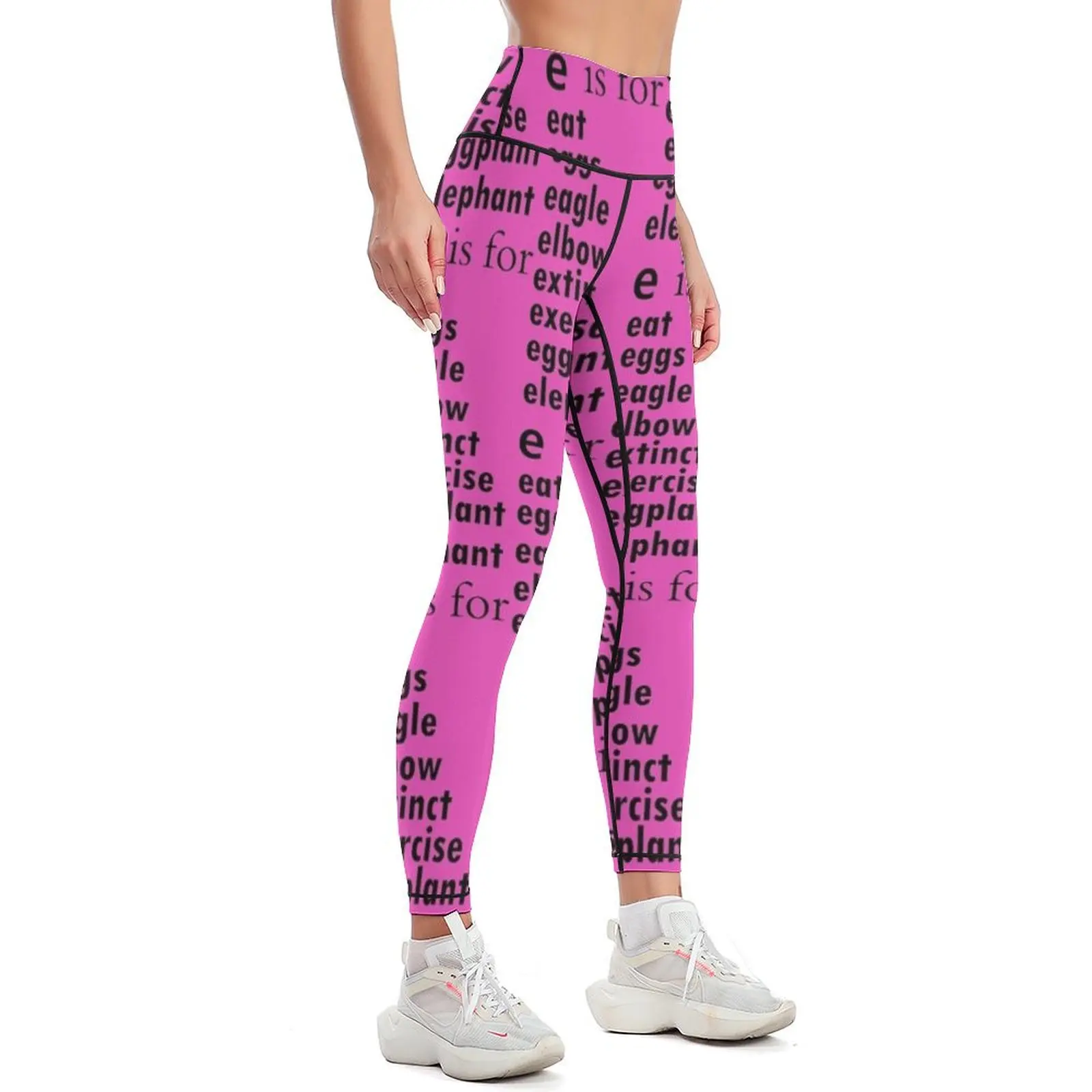 The e is for eat: Alphabet a-z Words -Alphabet Words Leggings Women's tights workout clothes for Womens Leggings