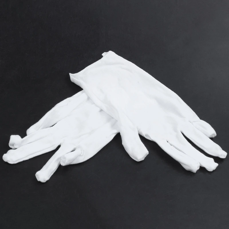 2X White Cotton Gloves Anti-Static Gloves Protective Gloves For Housework Workers