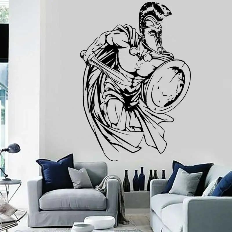 Spartan Roman Gladiator Wall Sticker Gladiator Modern Art Home Bedroom Car Glass Decor Waterproof Vinyl Wall Decal Unique Gift 1