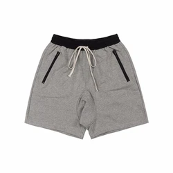 Mens Running Shorts Grey Cotton Basketball Bodybuilding Sweatpants Fitness Workout Short pants Jogger Gym Male Training Shorts