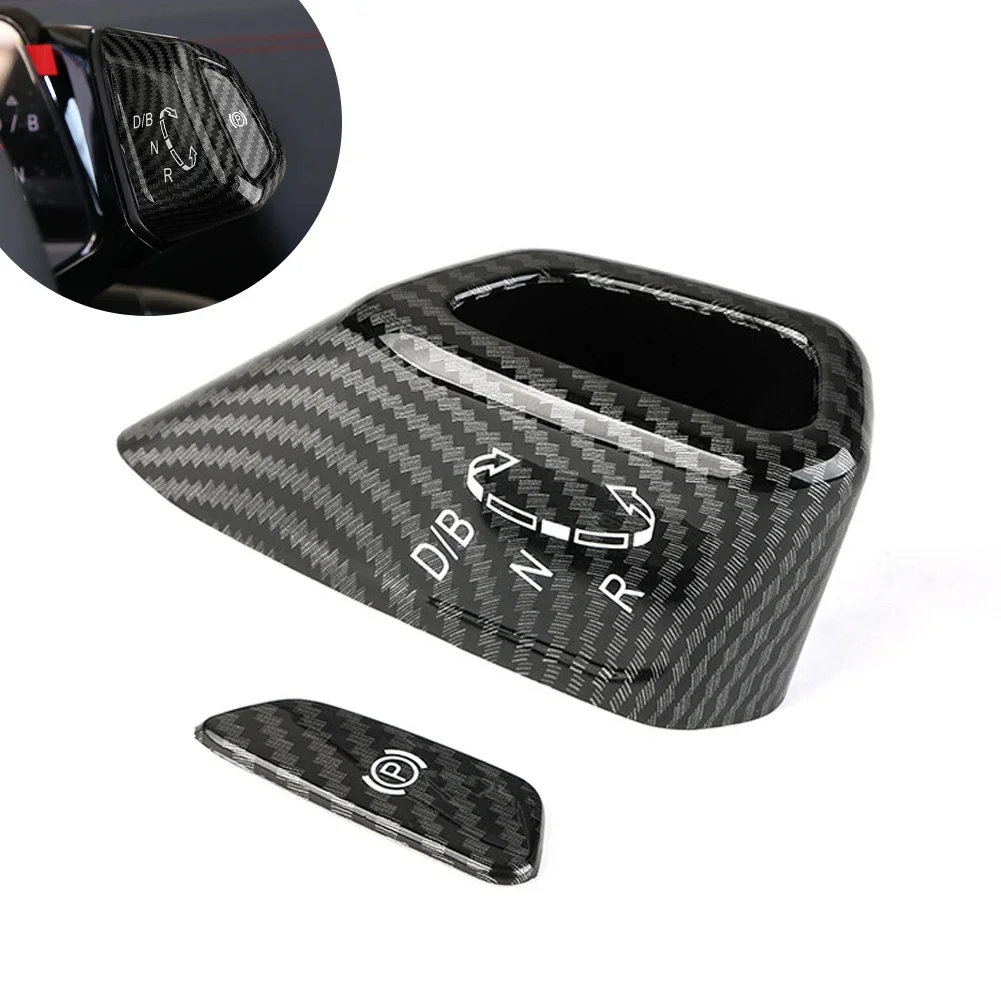 ألياف الكربون مقبض تروس السيارة إطار لوحة الزخرفية و P غطاء أزرار الكسوة الداخلية لشركة فولكس فاجن فولكس فاجن ID.3 ID.4 ID3 ID4 CROZZ ID6 #1