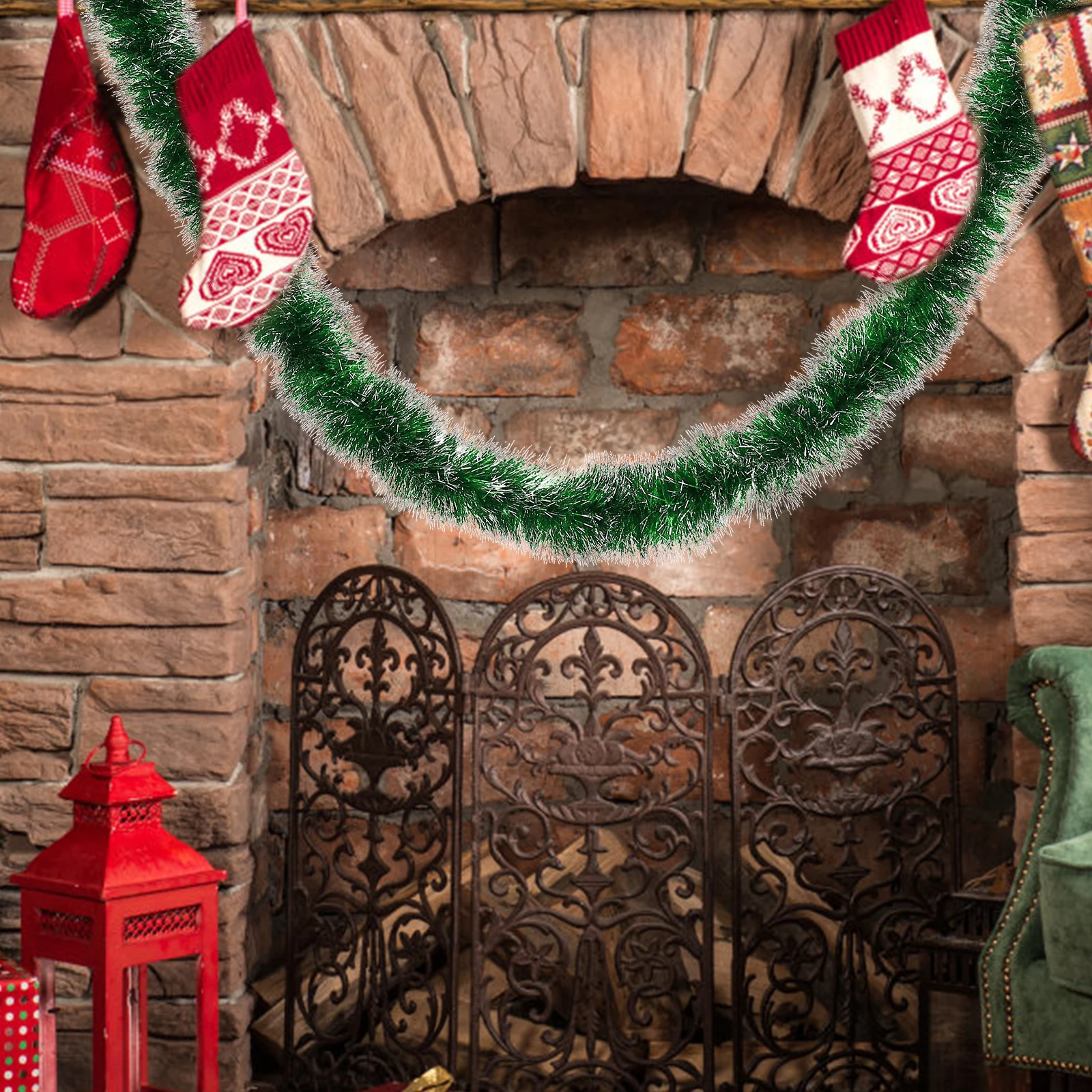 

1Pcs Christmas Tinsel Garland Party Decoration Shiny Hanging Ribbon Xmas Tree Ornament Holiday Scene Layout Prop for Home Office