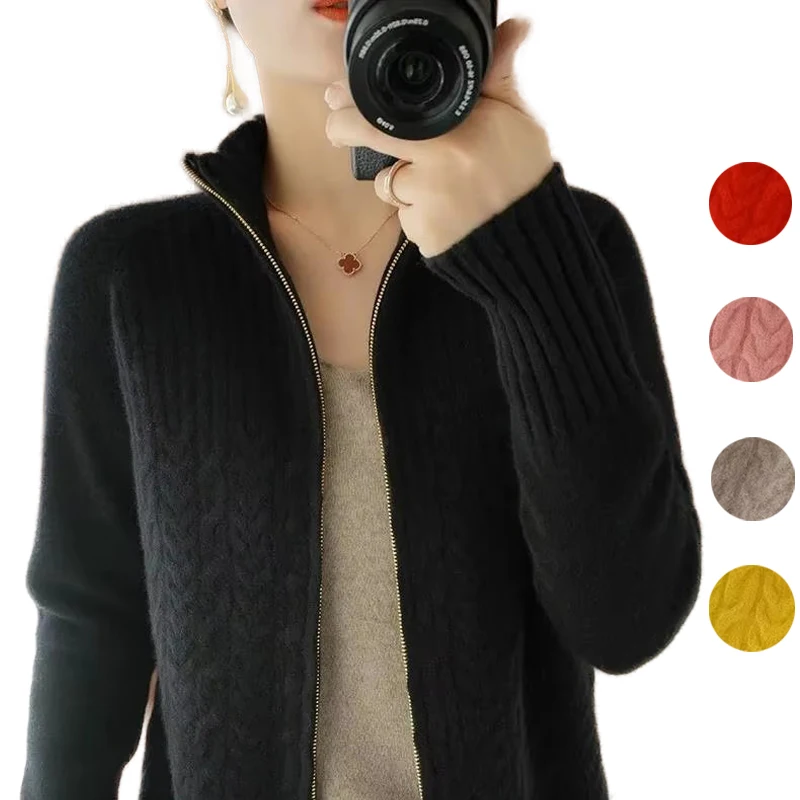 New Women's Cardigan Knitted Jacket Spring Autumn Korean All-Match Slim Sweater Large Size Tops Female S-6XL свитер