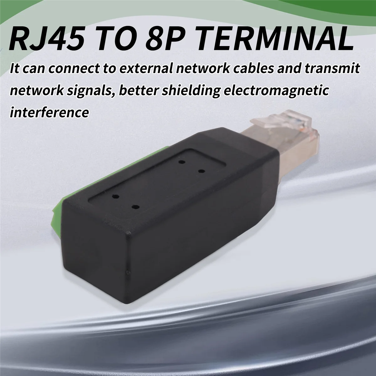 ¡A48T! Conector de terminal de tornillo RJ45, enchufe macho sin soldadura RJ45 a adaptador de bloque de terminales de 8 pines para Ethernet Cat5 /6/7 AV