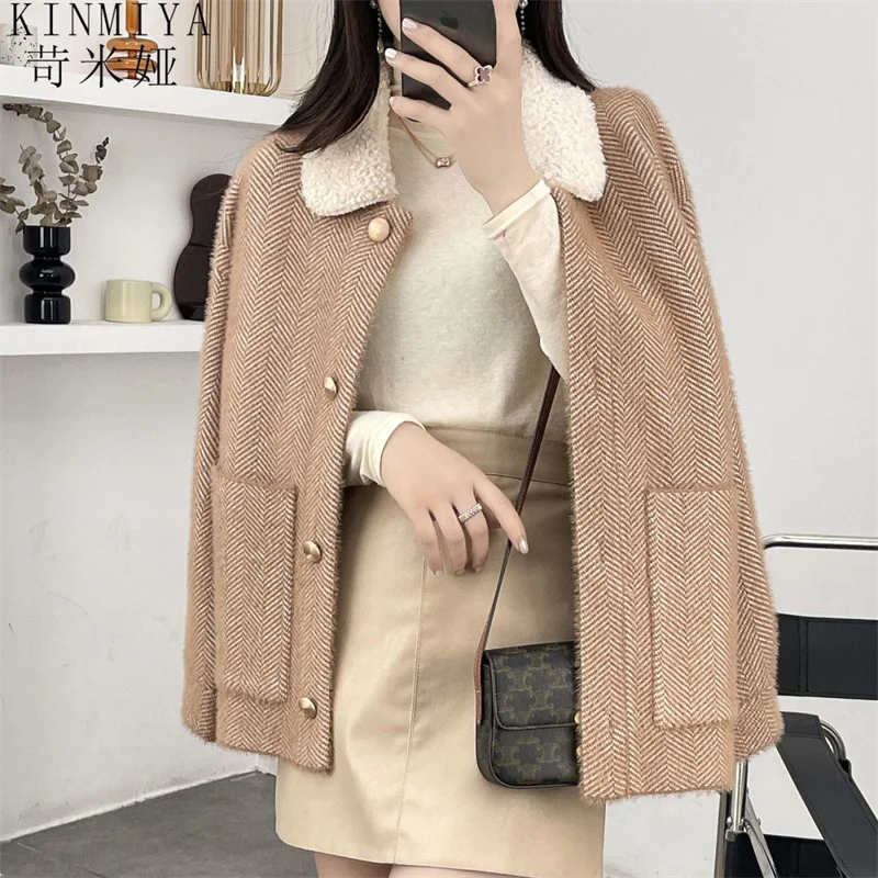 Women's Imitation Mink Fleece Short Coat 2023 Female Autumn/Winter Korean Loose Coat Top New High Grade Knitted Cardigan Women