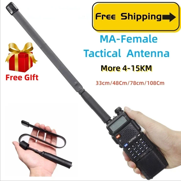 

NEW RZ Walkie Talkie CS Tactical Foldable Antenna SMA-Female VHF UHF Dual Band For Baofeng UV-5R UV-16 UV-9R UV-S9 plus