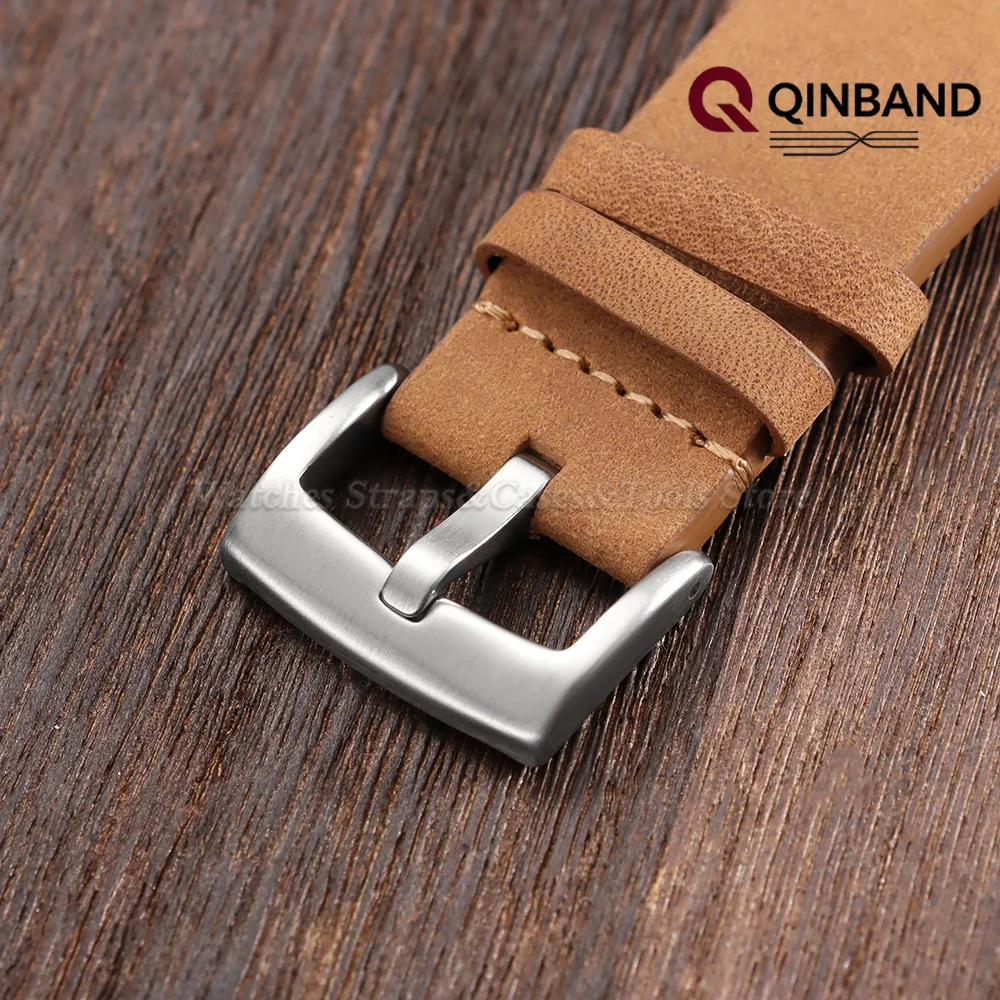 20mm 22mm Rindsleder Vintage Öl-Wachs Handgefertigtes Armband Braun Schwarz Universelles Uhrenarmband für Seiko für Omega für Herren Damen Zubehör – Detail 4