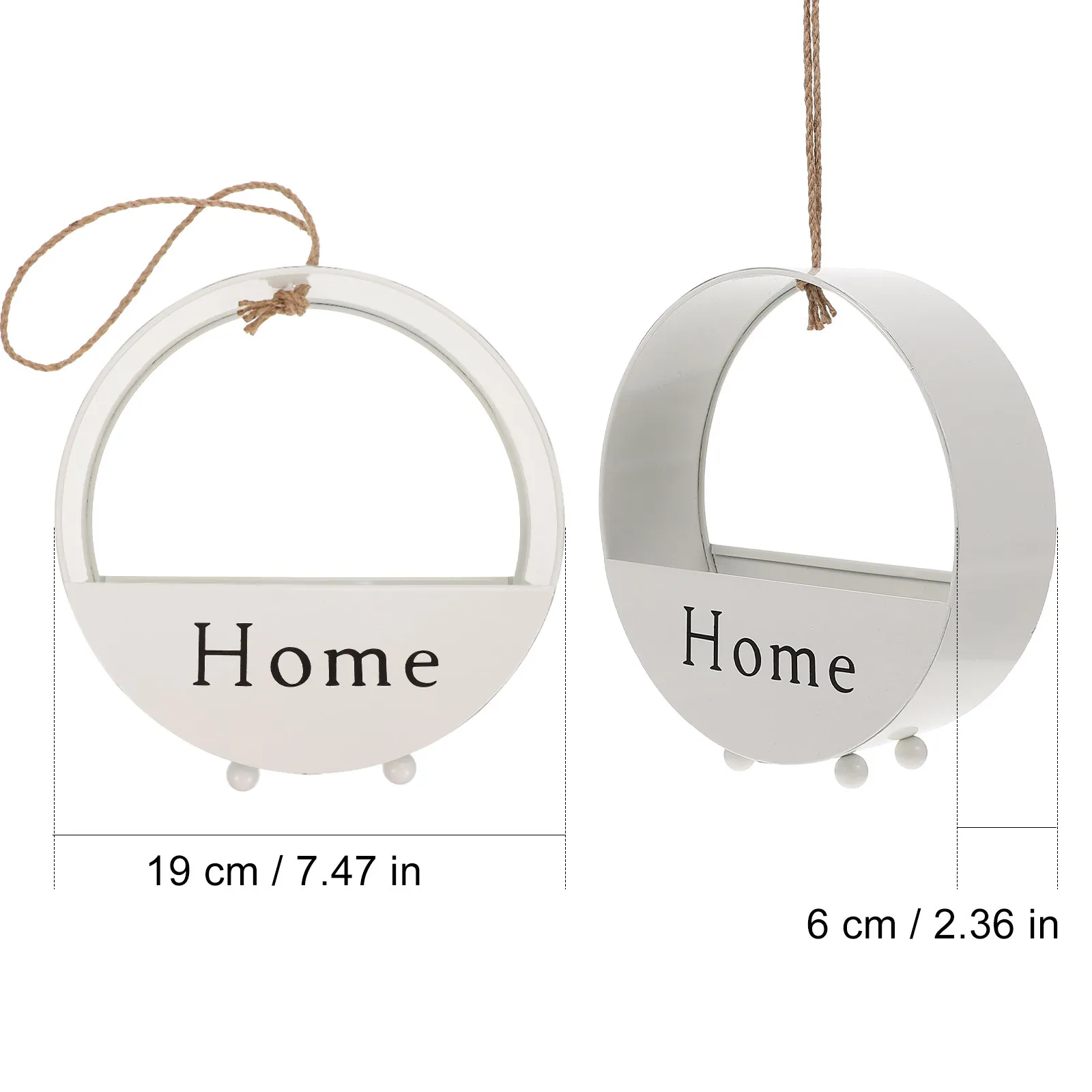 1Pcs Round Wall Hanging Flowerpot Iron Craft Simple Style Plant Pot Balcony Patio Indoor Hanging Decor for Succulent Herb Garden
