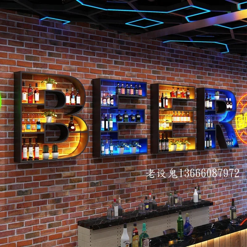 Modern Wall Storage Wine Racks, Cozinha Liquor Store Plane, Counter Free Standing, Móveis de luxo