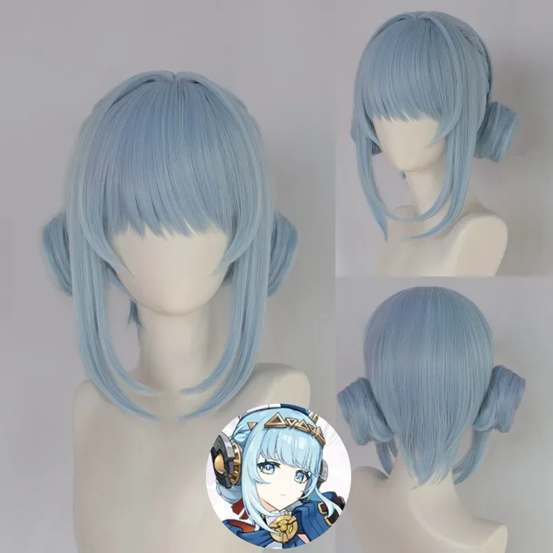 

Anime Game Genshin Impact Ineffa Wig Cosplay Wig Women Cute Blue Hair Ineffa Cosplay Free Wig Cap Game role-playing accessory
