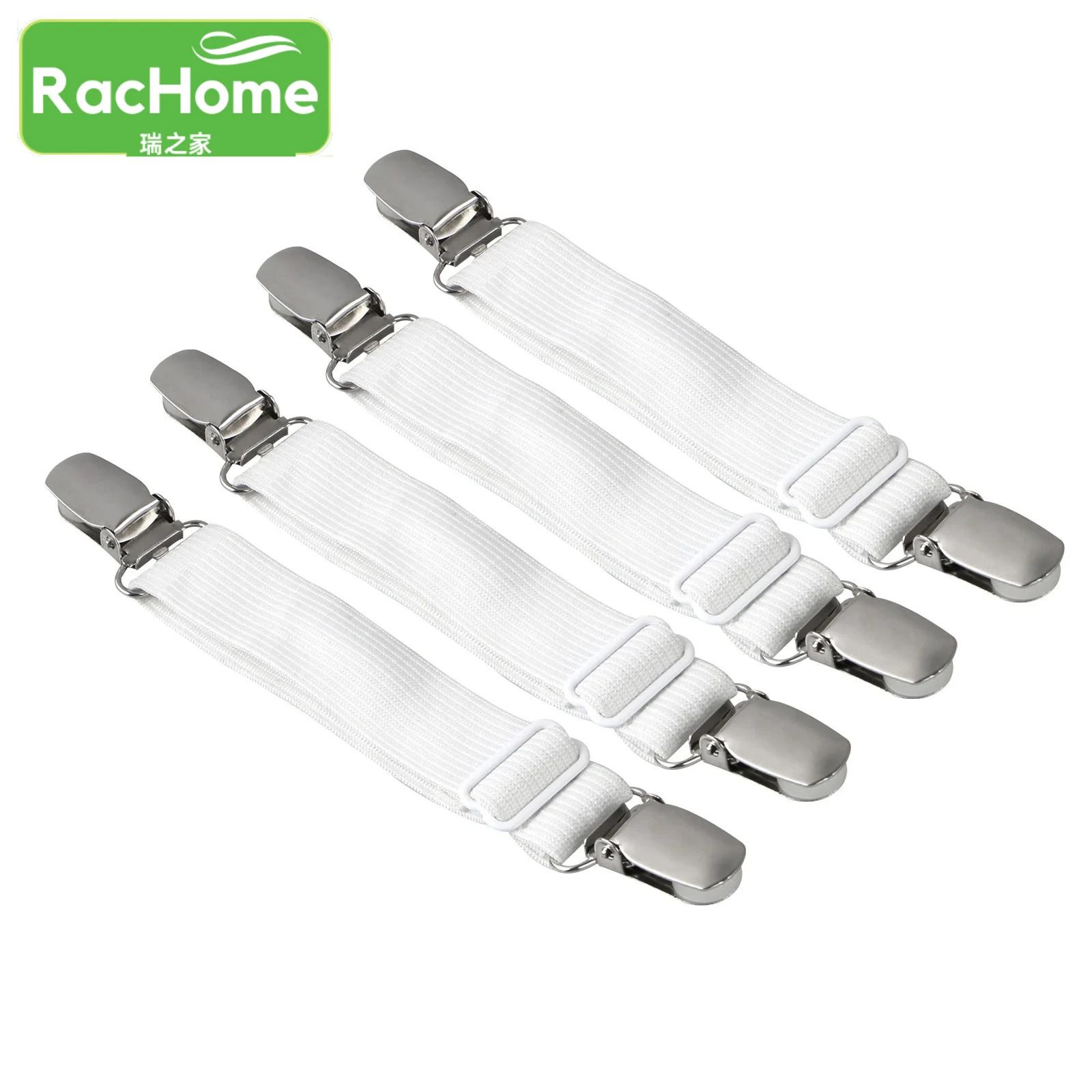 

4pc Fasteners Suspender Iron+woven Rope Double Head Bed Sheet Corner Gripper Holder Elastic Crisscross Bed Sheet Mattress Straps