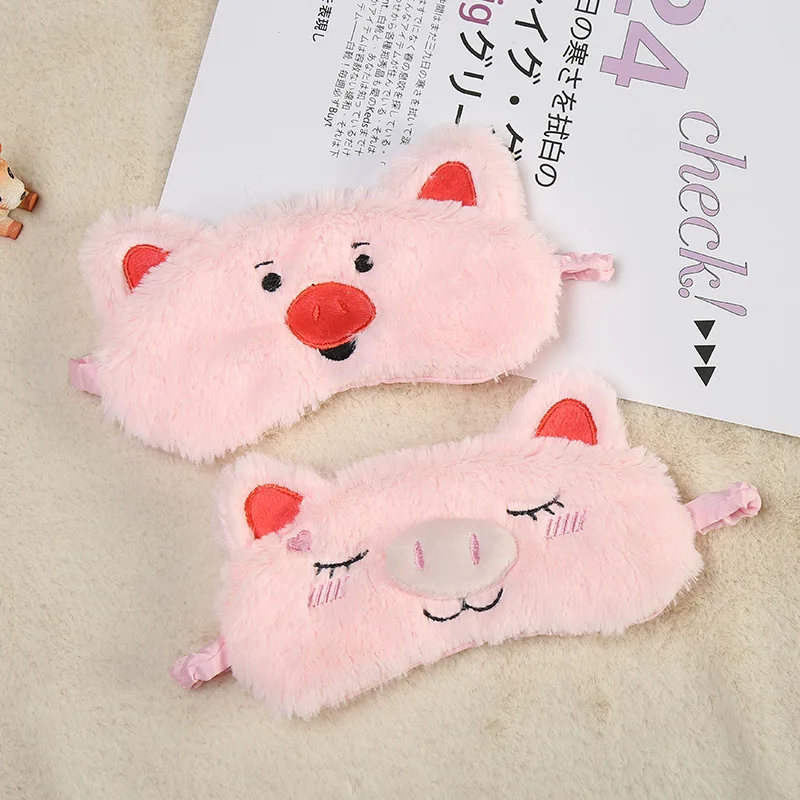 Cartoon Pig Sleeping Eye Face Mask Sleep Goggles Mask Blindfold Eyeshade Traveling Sleep Cover Stuffed Sheep Rest