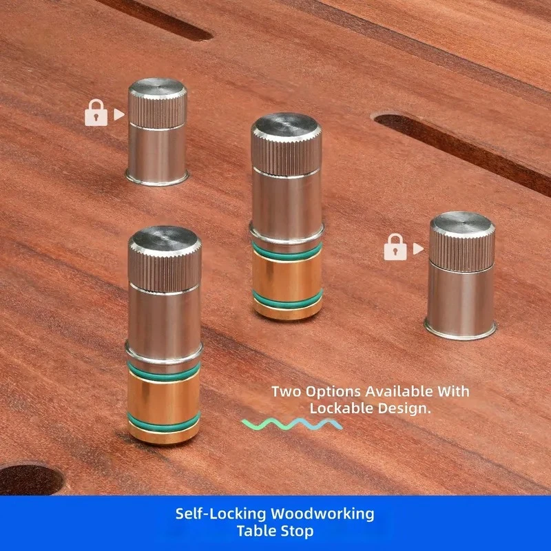 Stainless Steel Woodworking Table Hole Positioning Pin MFT Table Card Expansion Fast Locking Backer Block for Precision