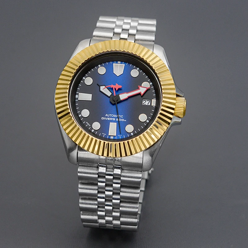Nieuw ontwerp SKX007 herenhorloge Fit NH36 Automatisch uurwerk 316L roestvrij staal saffierglas 200M waterdicht horloge Horloge