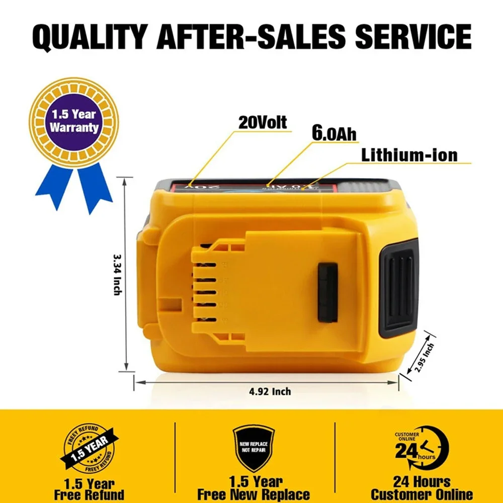 Original DCB200 20V 8000mAh Lithium Replacement Battery For Dewalt 18V DCB184 DCB200 DCB182 DCB180 DCB181 DCB182 DCB201 DCB206