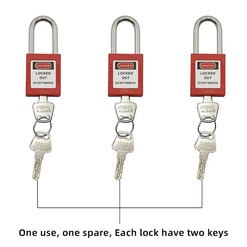BHBL Lockout Tagout Kit -Lockout Tagout Tag, Nylon Tie, Nylon Storage Bag, RedSafety Padlock, Lockout Tagout Locks (Red Kit)