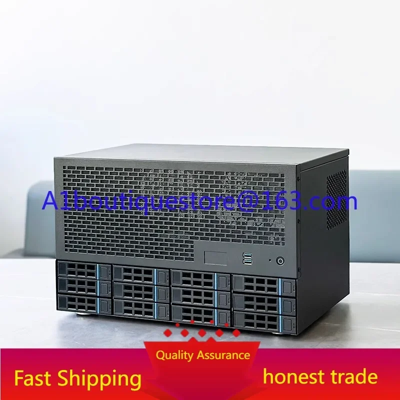 12-Disk NAS chassis ATX main board ATX power supply 8 full-height slots Enterprise home Synology AIO server